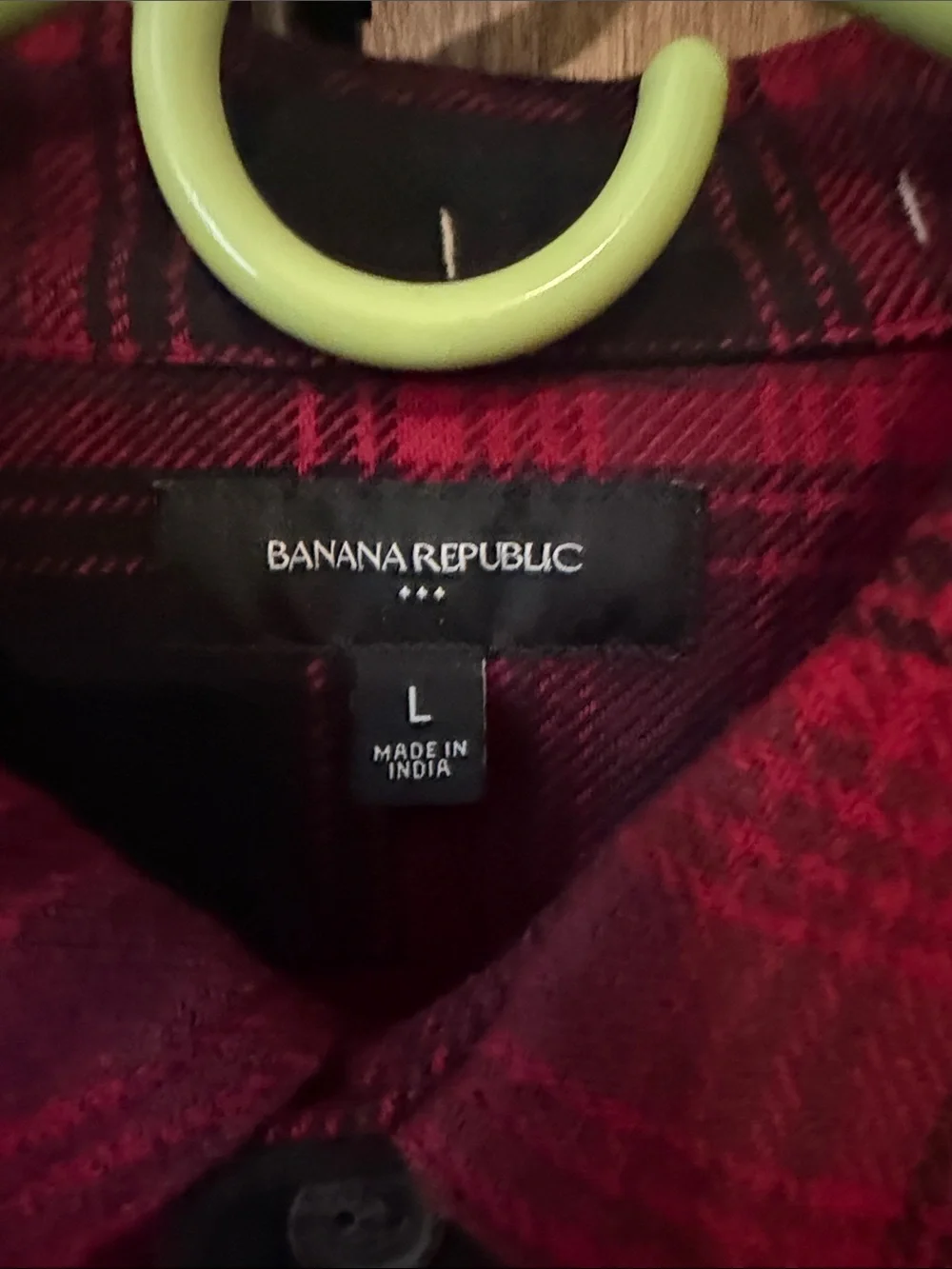 Banana Republic Red and Black Plaid Button-Down Shirt